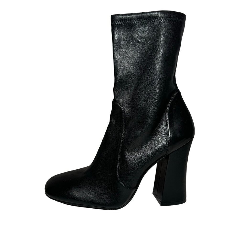 Stuart Weitzman Curveblock 100 Bootie In Black Le… - image 5